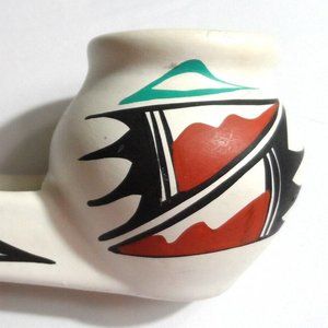 Vintage SOUTHWESTERN Business Card Pen Pencil Holder New Mexico Pottery Jemez NM